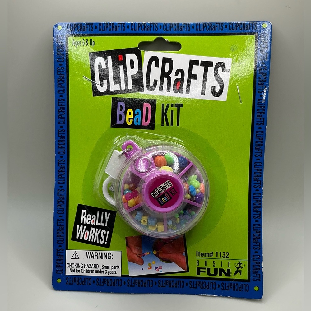 A Very Rare Vintage New 2001 Basic Fun Clip Crafts Bead Kit Toy HTF